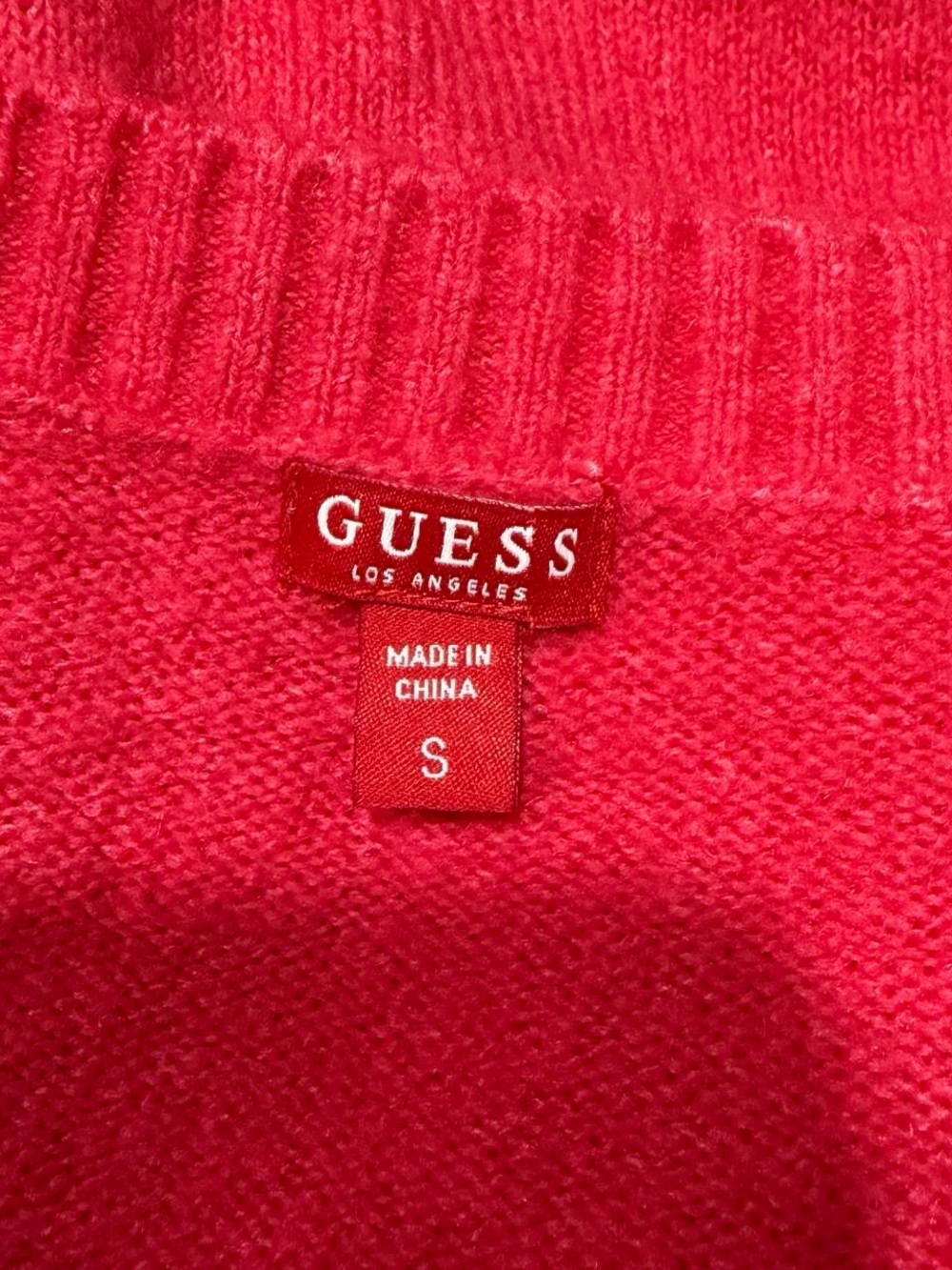 Guess Hot Pink V-Neck Ruched Drawstring Sweater - Picture 6 of 8